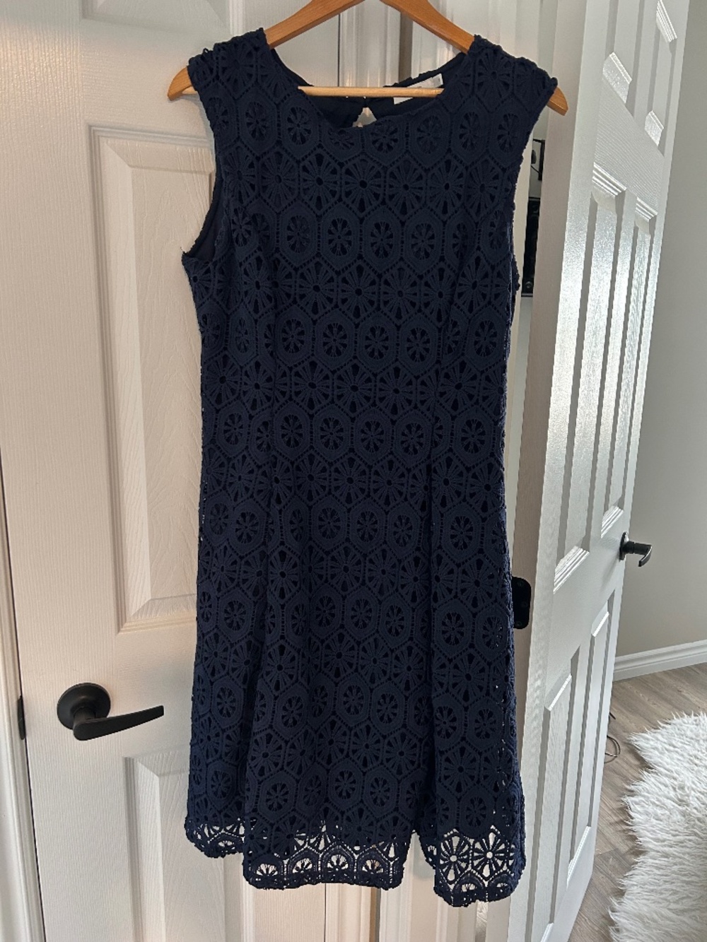 Navy Crochet Dress